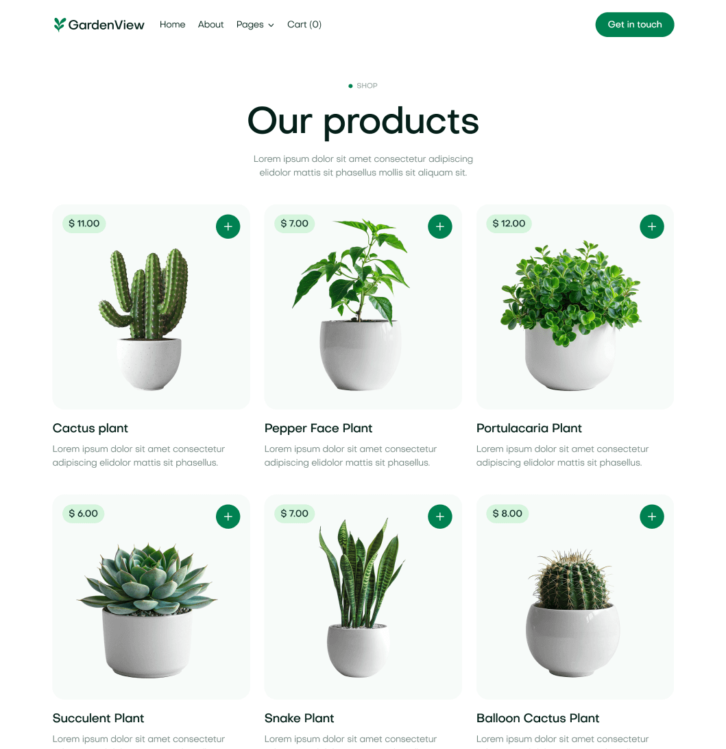 GardenView - Shop Page - Landscaper Webflow Template | BRIX Templates